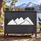 White mountain range vinyl decal with layered peaks and jagged snowcaps