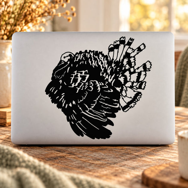 Turkey decal with bold black illustrated turkey design