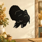 Black turkey silhouette wall decal with detailed head and wattle