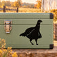 Black turkey hen flapping wings decal with detailed silhouette
