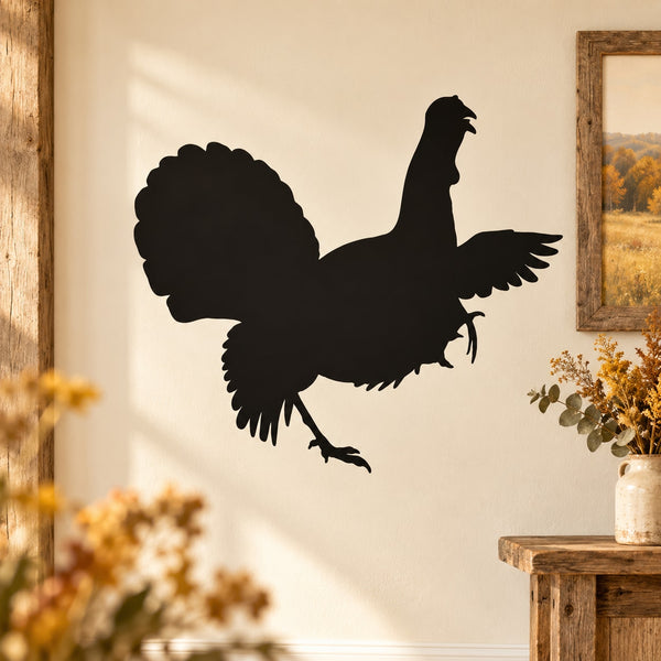 Black turkey hen silhouette wall decal