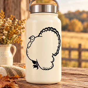 Chubby turkey face decal on cream bottle