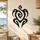 Abstract cross turtle wall decal, black