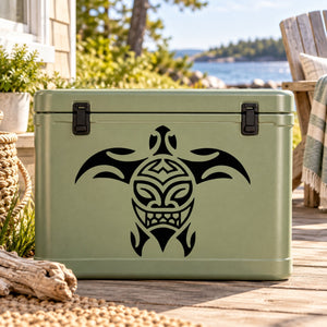 Black tribal sea turtle smile face decal
