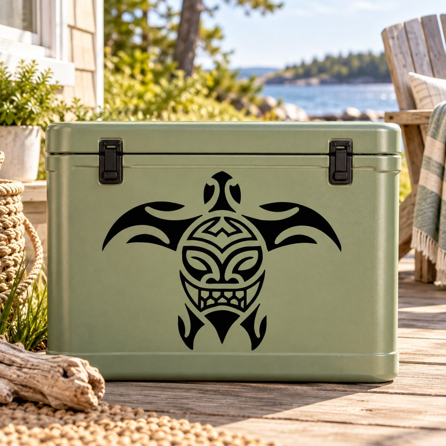 Black tribal sea turtle smile face decal