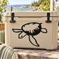 Black sea turtle decal with swimming line-art