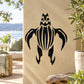 Black turtle silhouette decal with tribal style lines