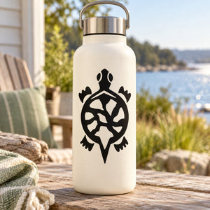 Eastern box turtle decal, black turtle icon on off-white bottle