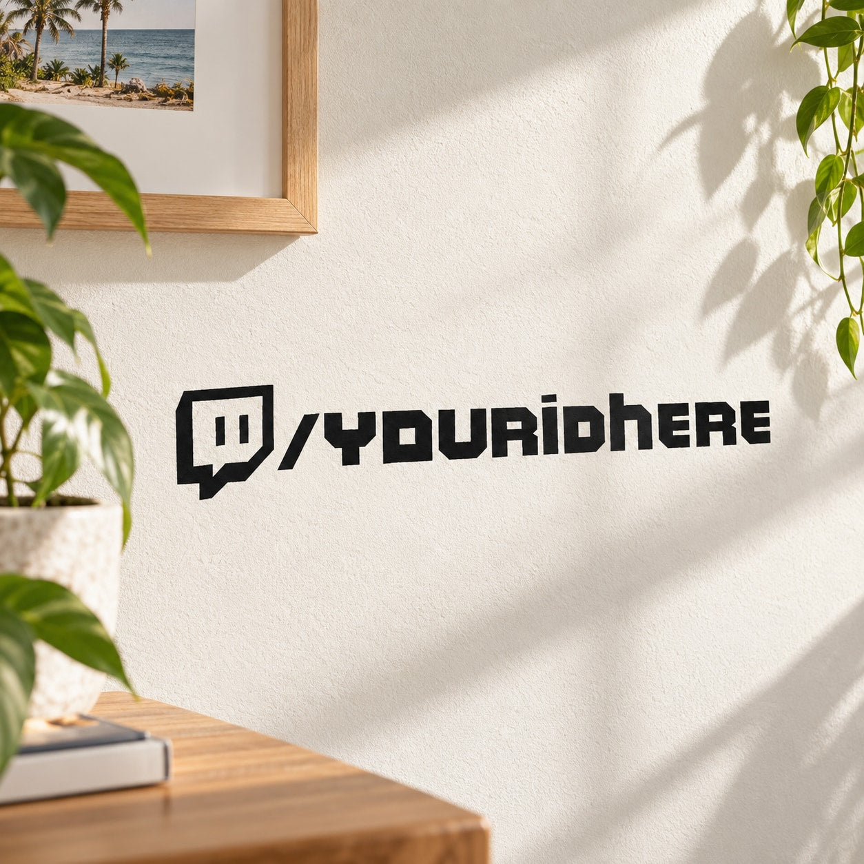 Custom Twitch decal with Twitch logo and custom text