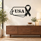 USA dog tag ribbon decal with black awareness ribbon