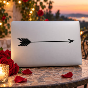 Cupid arrow decal on white rectangular backing