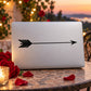 Cupid arrow decal on white rectangular backing