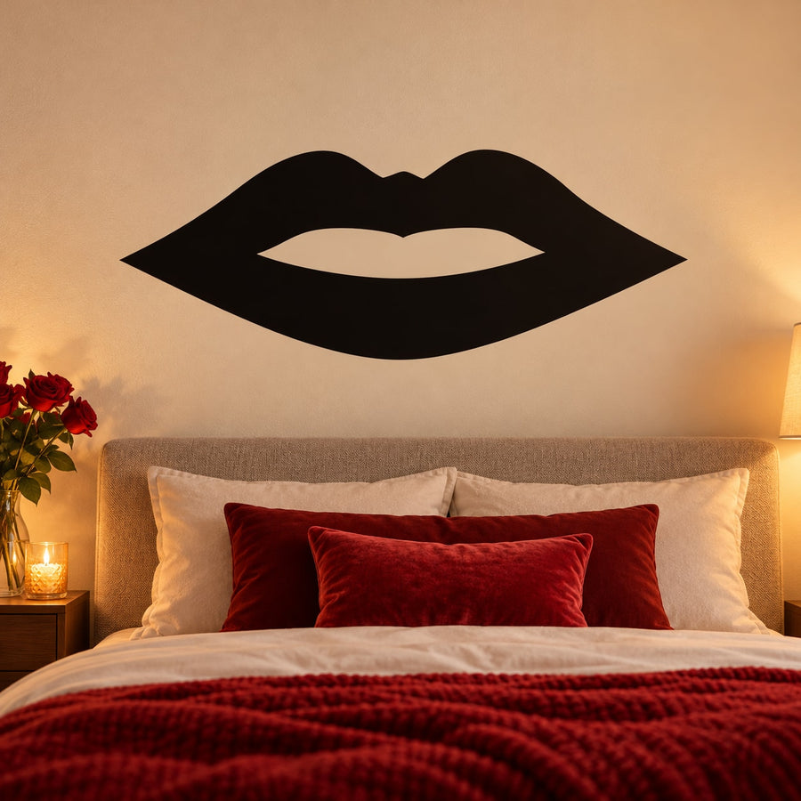 Black lips wall decal