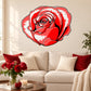 Valentine’s rose sticker with red and white petals design