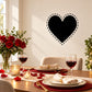 Black heart wall decal with dotted outline