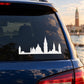 Venice Italy skyline decal sticker—white city silhouette on car window