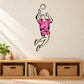 Pink volleyball player wall decal sticker, jumping with ball
