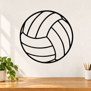 Black line-art volleyball decal sticker
