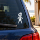 White VW family-man car window decal