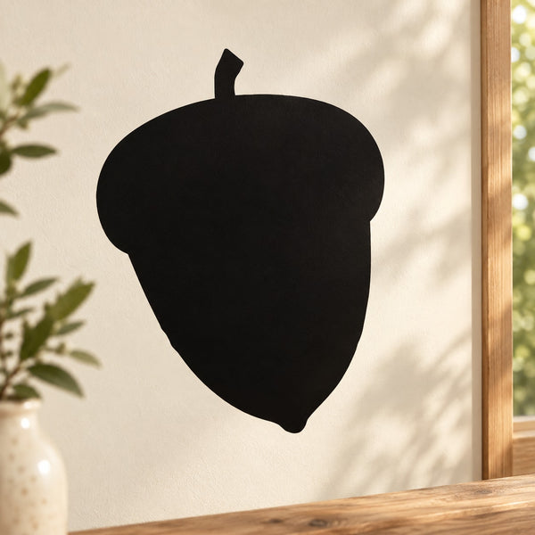 Black acorn wall decal