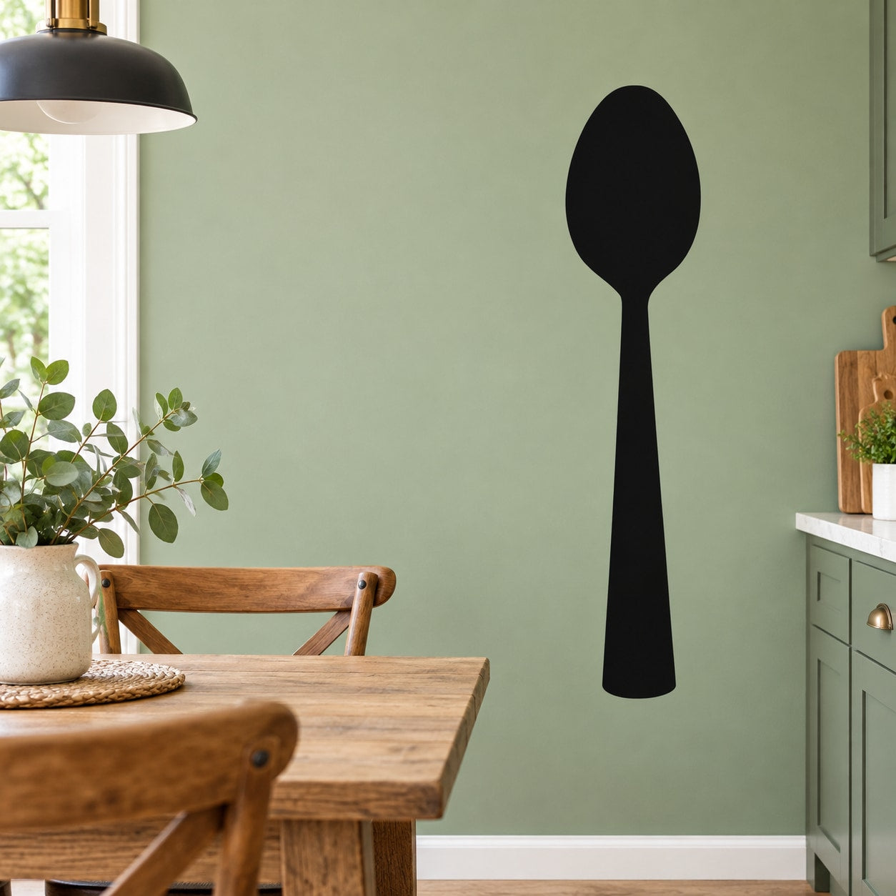 Black spoon wall decal with simple silhouette