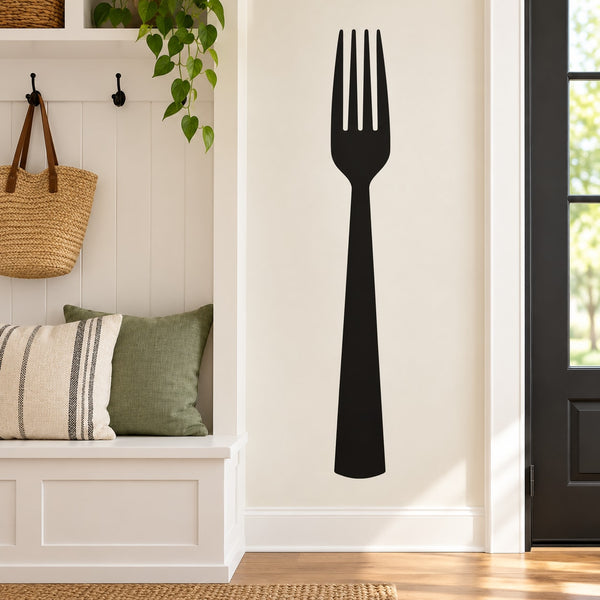 Black fork decal on wall