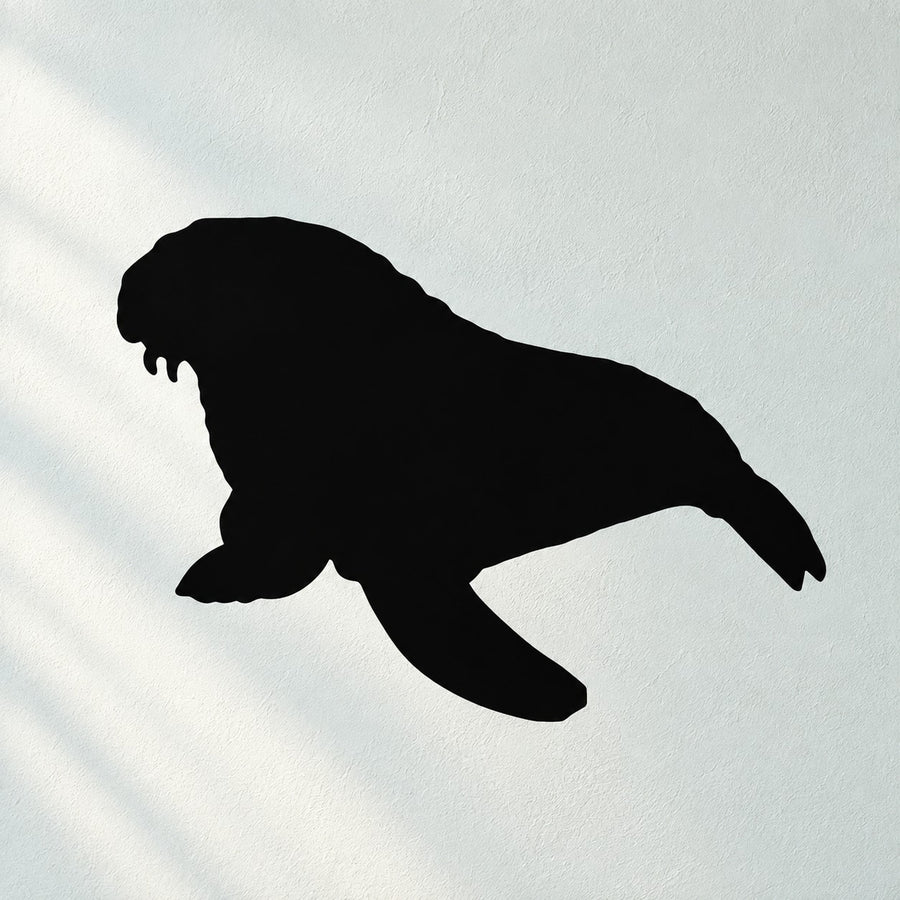 Black walrus silhouette decal