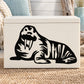 Walrus staring decal featuring a black-and-white walrus face and tusks.