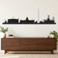 Washington DC skyline wall decal with black and gray monument silhouette design