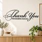 Wall decal reading “Thank You for Sharing Our Day” in black cursive script