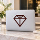 Diamond wedding symbol decal with dark outline on white rectangular backing