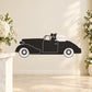 Black wedding couple car decal silhouette with bride and groom in convertible