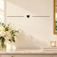 Wall decal with minimal heart and long accent border lines
