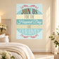 Pastel wedding sticker with text: "Join Us for the Happiest Day of Our Lives"