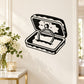 Black open ring box wedding ring decal wall sticker