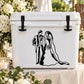 Bride and groom silhouette decal, black line art on white container
