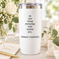 White tumbler with black Eleanor Roosevelt quote: Do one thing everyday that scares you.