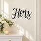 Hers wedding decal, black handwritten script