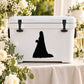 Black bride silhouette decal with long dress and bouquet