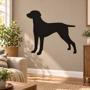 Weimaraner dog wall decal, simple black silhouette