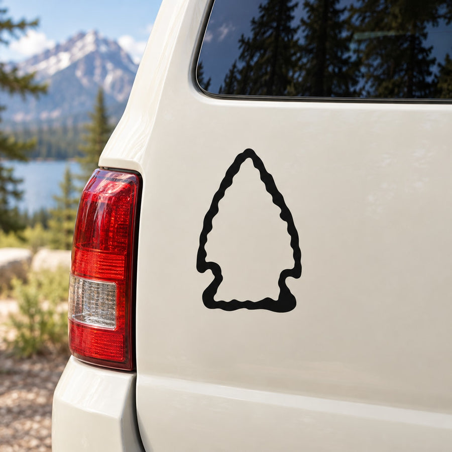 Black arrowhead outline wall decal with a single centered arrowhead shape