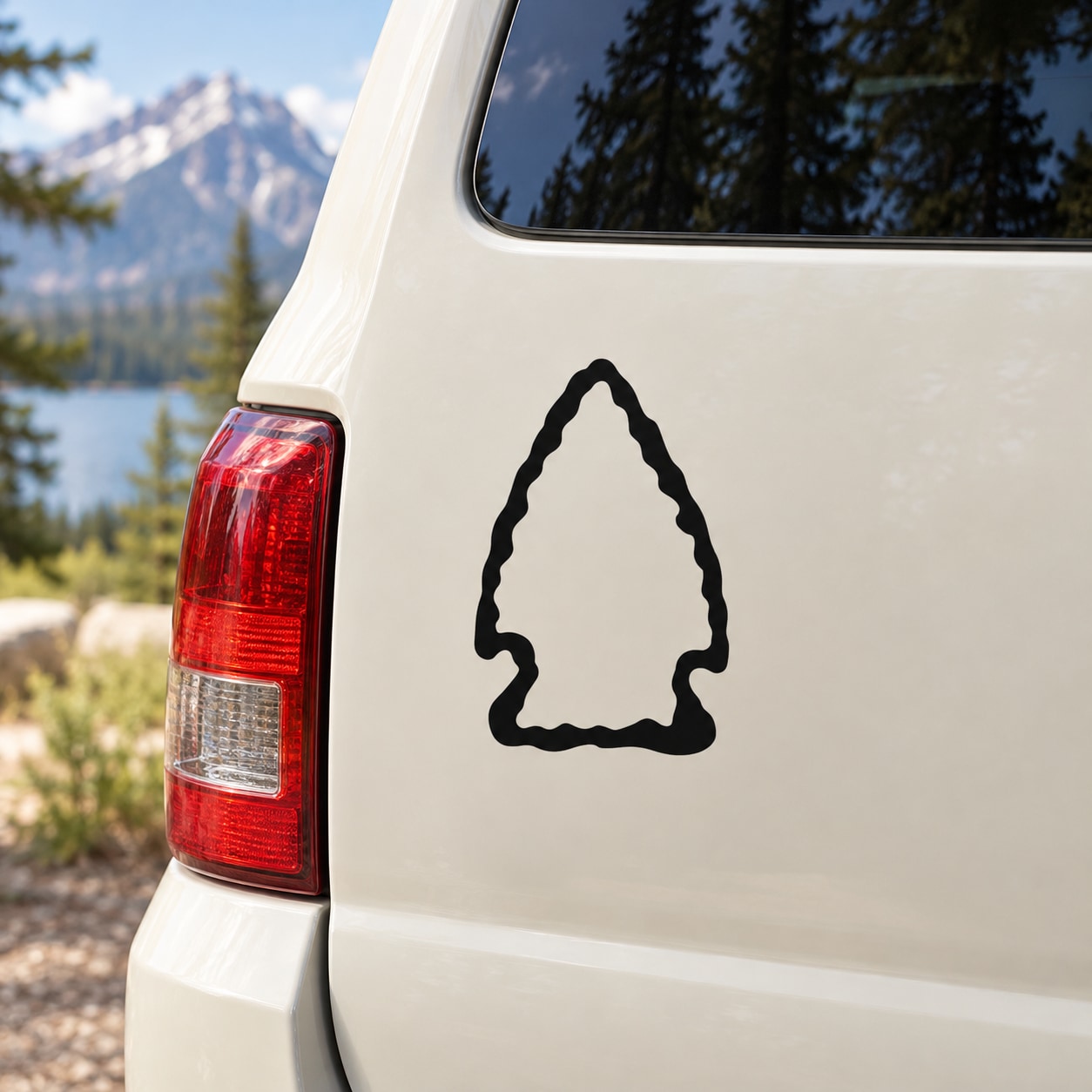 Black arrowhead outline wall decal with a single centered arrowhead shape