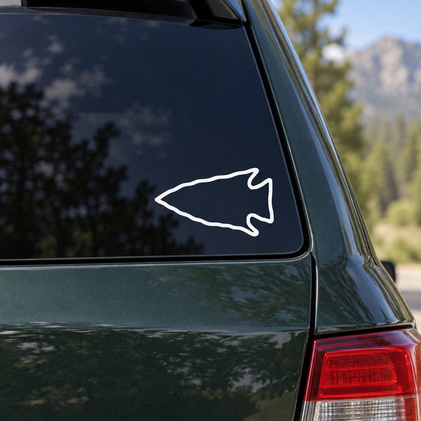 White left-pointing arrow outline decal