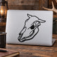 Cow skull wall decal vinyl sticker with black outline skull and horns