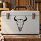 Cow skull vinyl wall decal with black skull graphic
