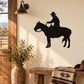 Cowboy on horse watching decal, black silhouette figure for wall or window