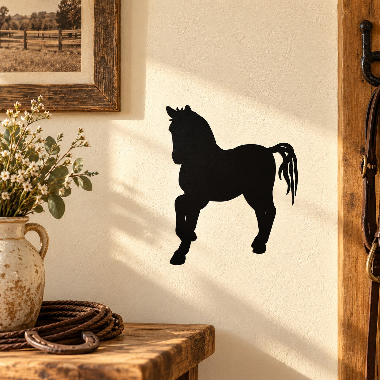 Black pony silhouette decal