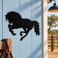 Running horse decal with long flowing mane, black silhouette