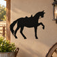 Black horse silhouette head-shake saddle decal