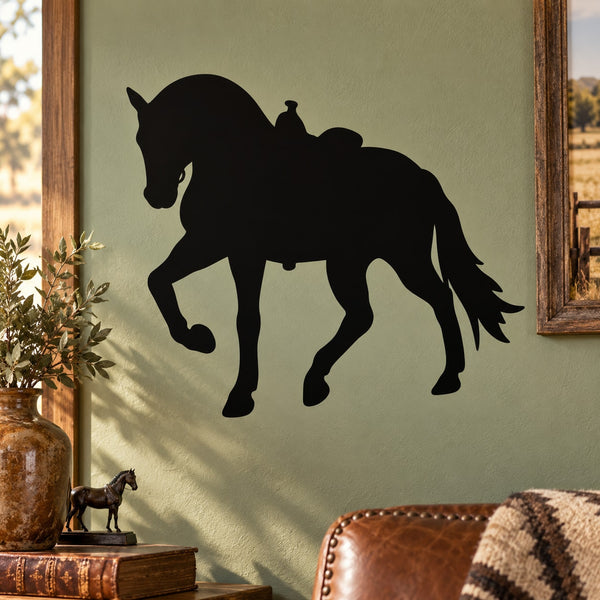 Black horse silhouette marching decal sticker
